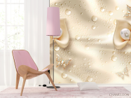 Фотошпалери Золоті 3д квіти - 4