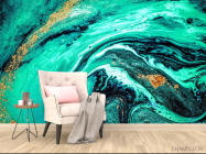 Фотообои Fluid art зелёный - 4