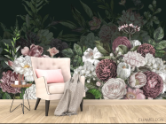 Фотообои Тёмные винтажные цветы - 4