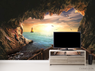 Фотообои Вид из пещеры на море - 2