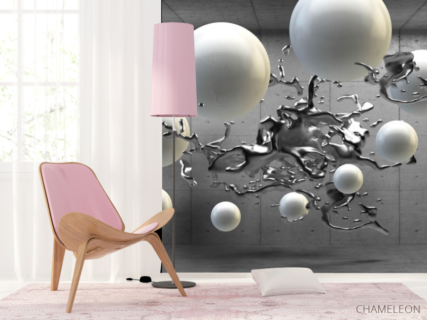 Фотошпалери 3д кулі сірі - 4