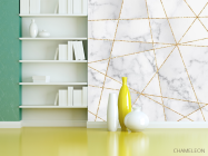 Фотошпалери золоті лінії на мармурі - 3