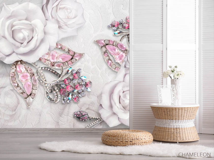 Фотошпалери Троянди і брошки 3d - 2