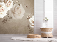 Фотошпалери троянди на коричневому тлі - 2