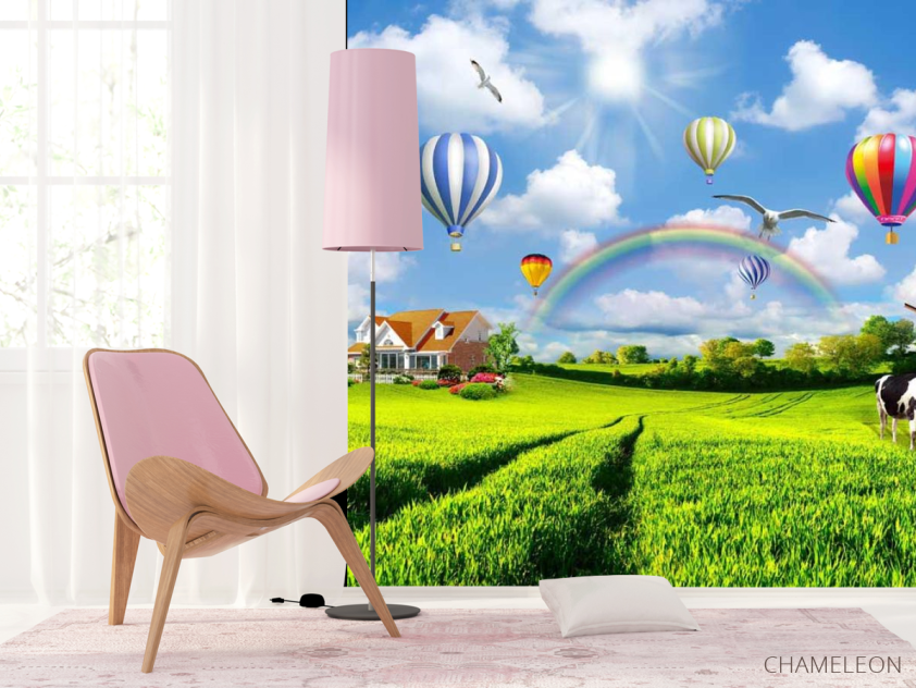 Фотошпалери Повітряні кулі над полем - 4