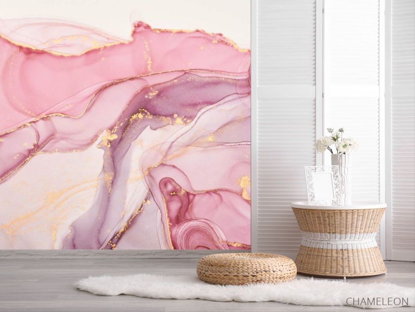 Фотошпалери Рожевий Fluid art - 2
