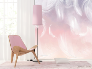 Фотошпалери Пір'я на тлі фіолетового градієнта. - 4