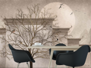 Фотошпалери дерево і птиці - 1