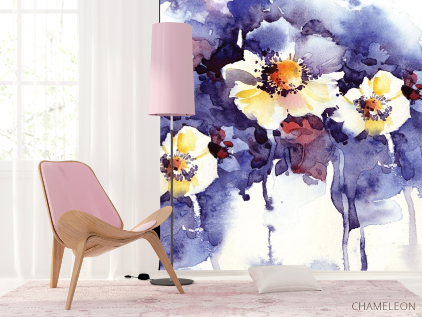 Фотошпалери Акварельні квіти - 4