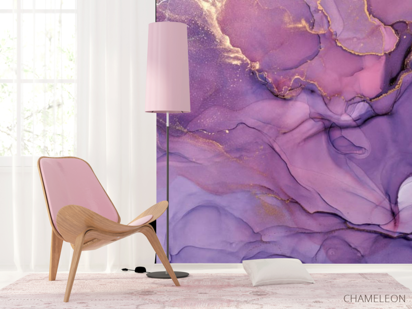 Фотошпалери яскравий фіолетовий fluid art - 4