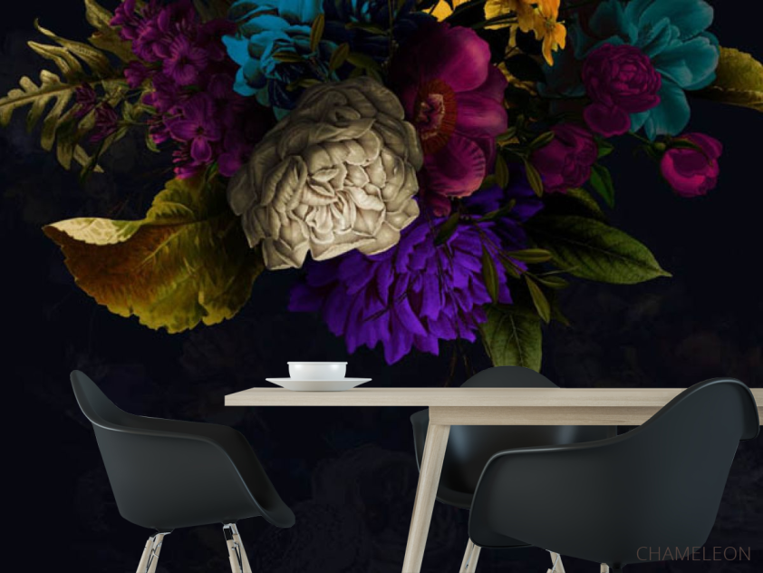 Фотошпалери квіти під стелею - 1