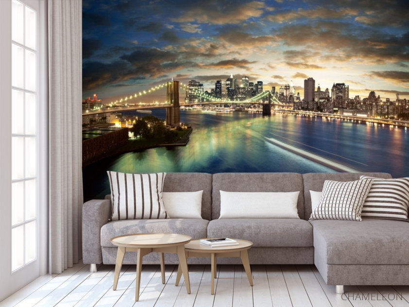 Фотообои Ночь, мост, New York - 3