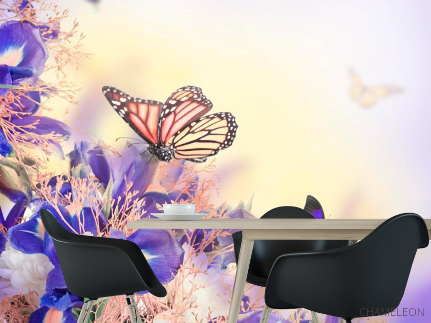 Фотообои Бабчки на цветах - 1