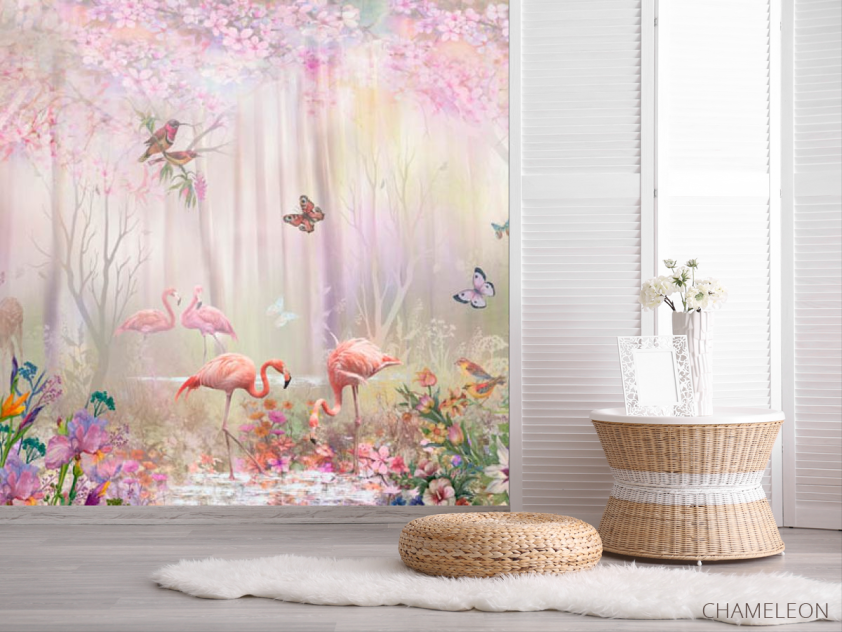 Фотошпалери Фламінго в лісі сказачном - 2