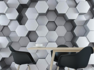 Фотошпалери сірі 3Д шестикутники - 1