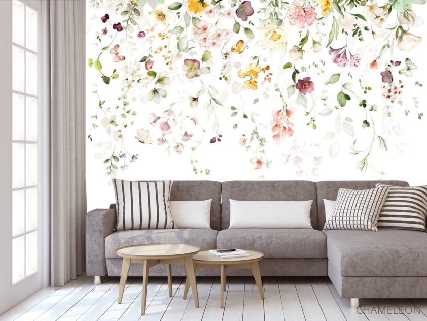 Фотообои Нежные цветы из потолка - 3