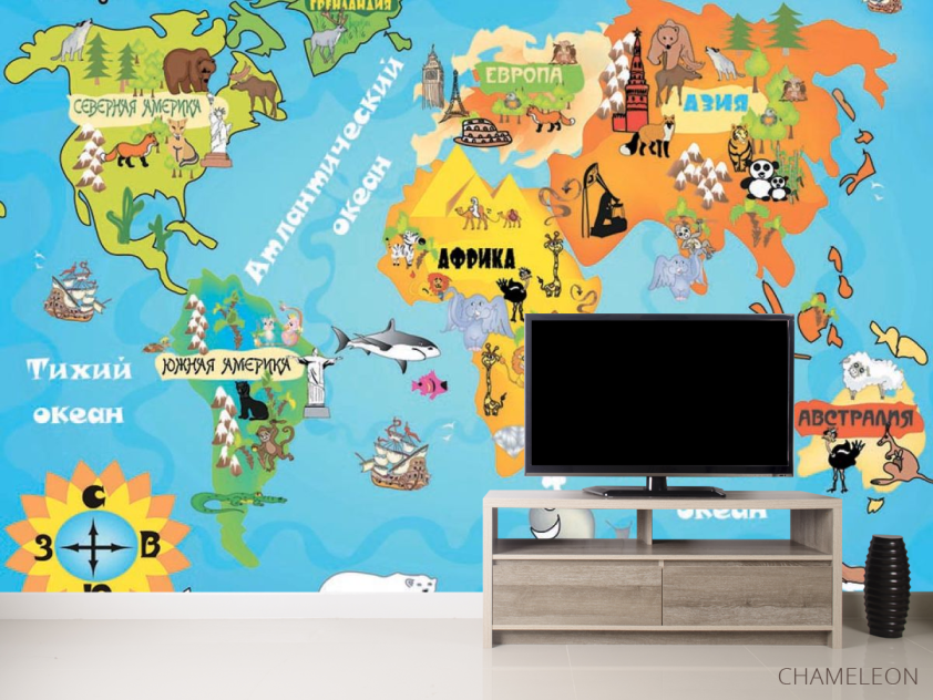 Фотообои Детская карта - 2