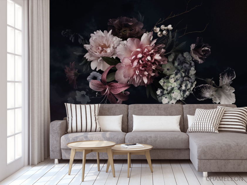 Фотообои Винтажный тёмный букет - 3