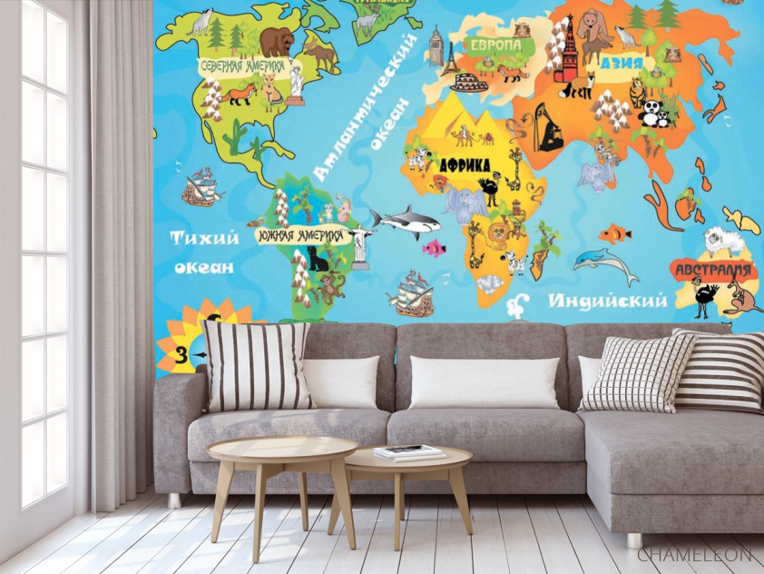 Фотообои Детская карта - 3