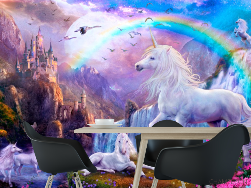 Фотошпалери Казкові єдинороги і веселка - 1