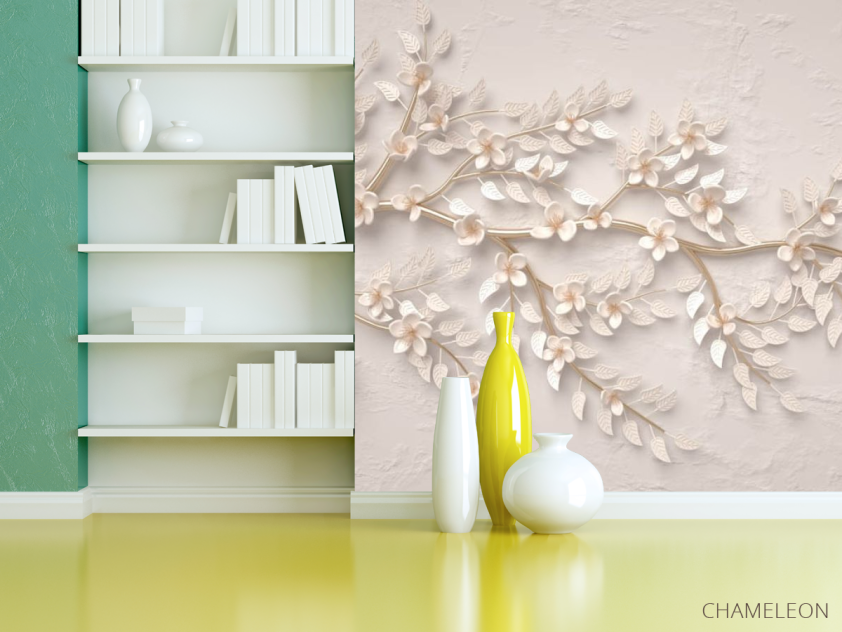 Фотошпалери Керамічна гілка з квітами - 3