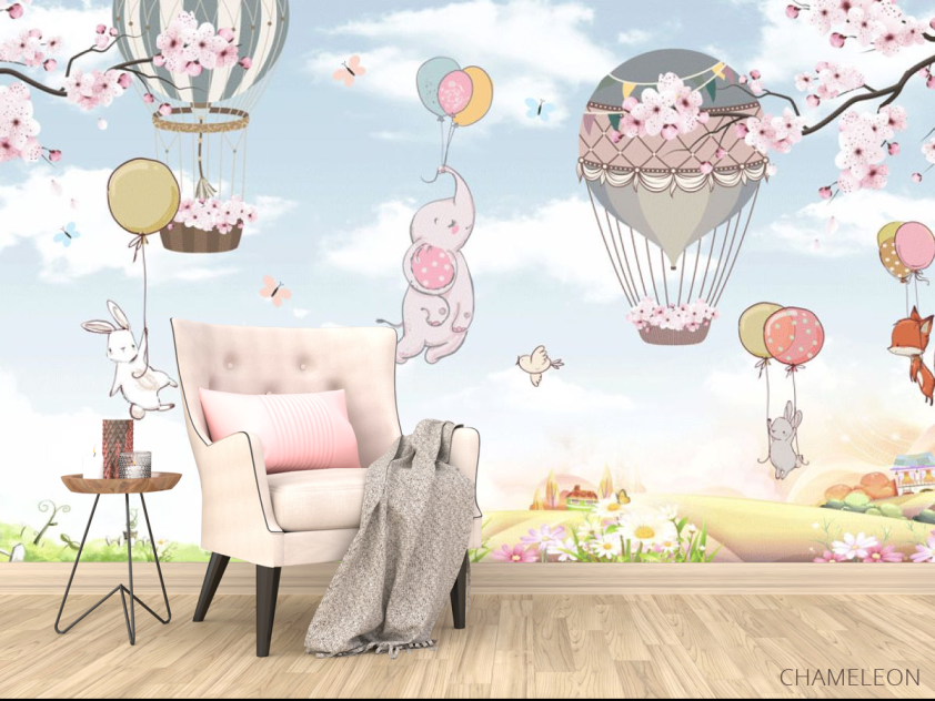 Фотообои Зверинец на шарах - 4