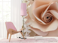 Фотошпалери велика бежева троянда з паперу - 4