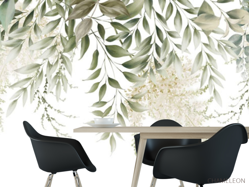 Фотошпалери листя зі стелі - 1