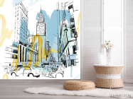 Фотошпалери Місто в стилі ілюстрацій - 2