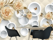 Фотошпалери Жовті троянди 3д - 1