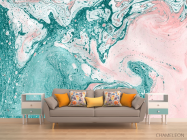 Фотообои Розово-бирюзовый Fluid art - 1