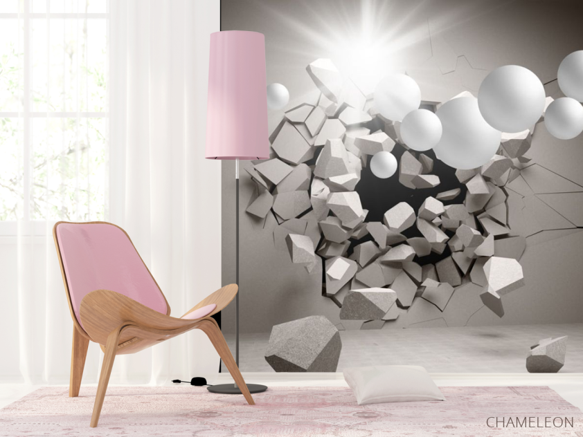 Фотошпалери 3д стіна з кулями - 4