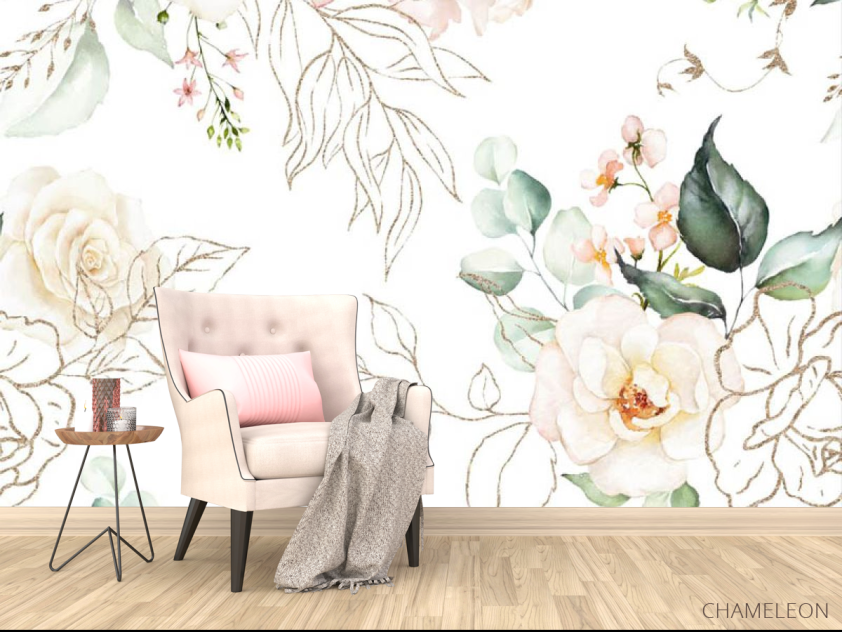 Фотообои Аварельные цветы патерн - 4