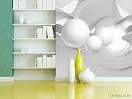 Фотошпалери 3Д сірі кулі - 3