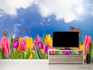 Фотообои Тюльпаны и бабочки - 2