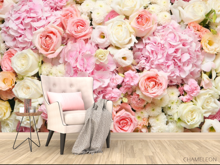 Фотообои нежные бело-розовые цветы - 4