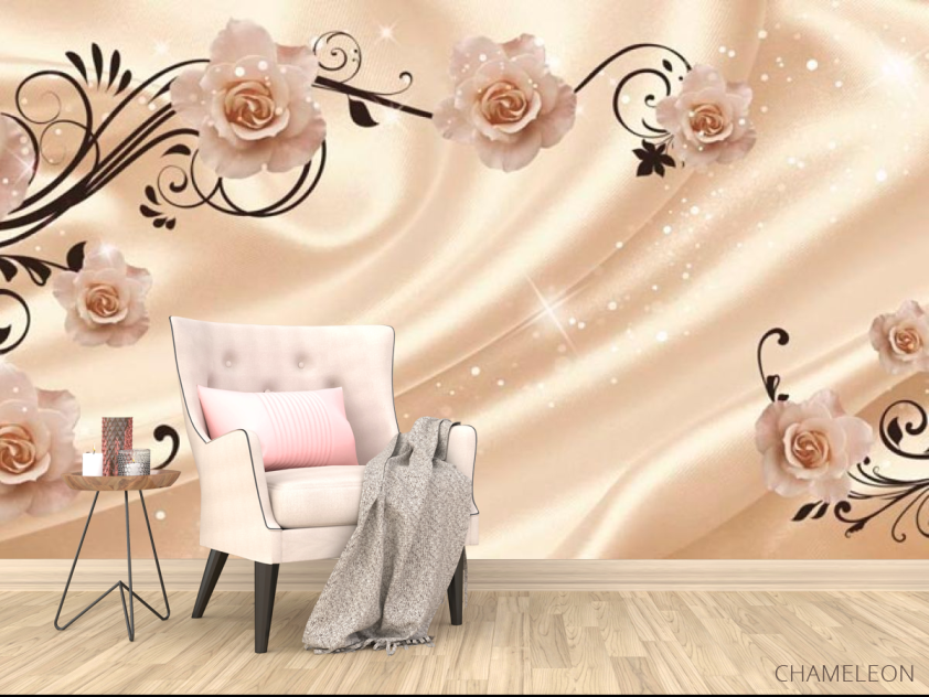 Фотообои Розы на атласе 3d - 4