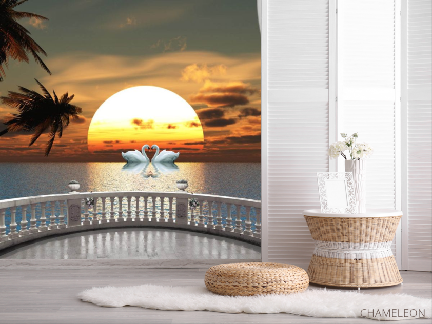 Фотошпалери Захід сонця за вікном - 2