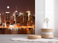 Фотошпалери Нічний причал, будинки NY - 2