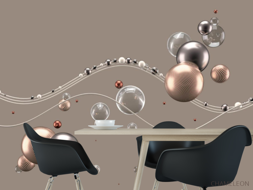 Фотошпалери Золоті кулі 3д - 1