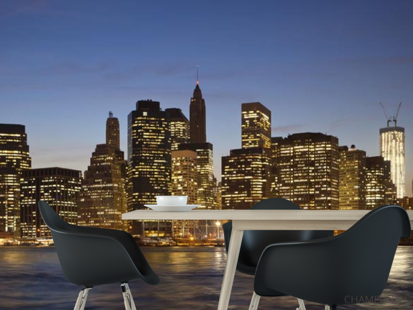 Фотошпалери вечірнє місто над водою - 1