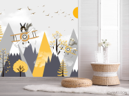 Фотошпалери Гори дитячі жовто-сірі - 2