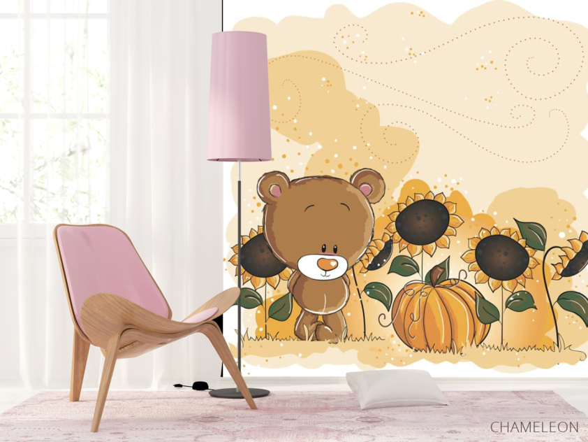 Фотошпалери Ведмедик і соняшник - 4
