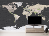 Фотообои Чёрная 3d карта - 2