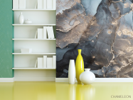 Фотошпалери Сірий Fluid art з золотом - 3