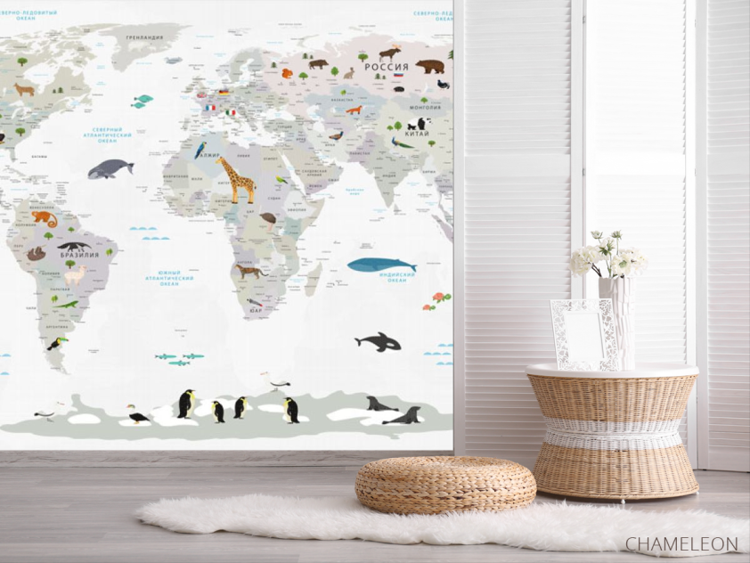 Шпалери в дитячу Карта - 2
