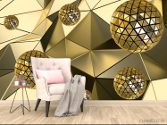 Фотообои Золотые сферы 3д - 4