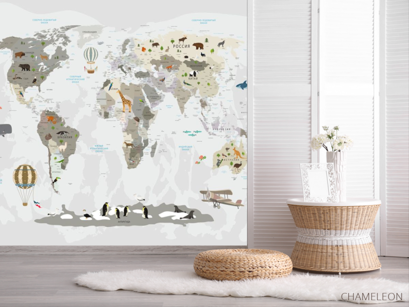 Шпалери в дитячу Карта - 2