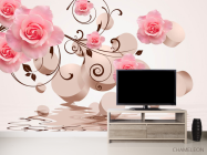 Фотообои 3D фигуры с розами - 2