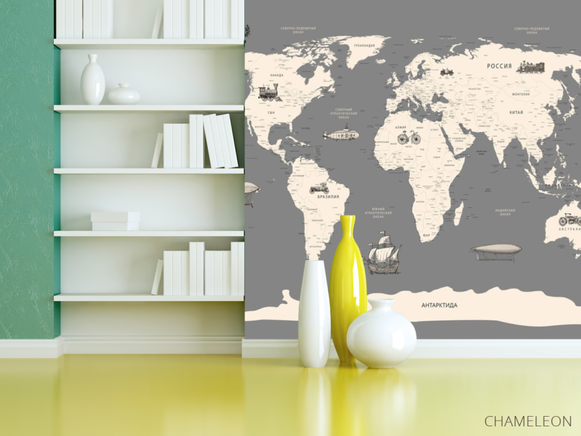 Шпалери в дитячу Карта - 3